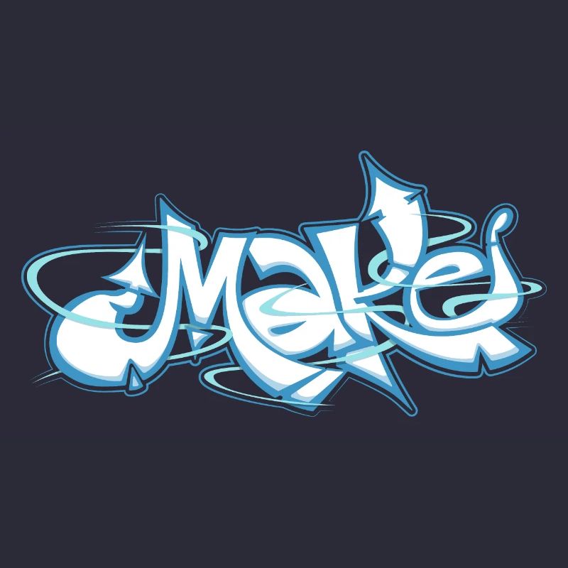 Blaues Wort machen Graffiti