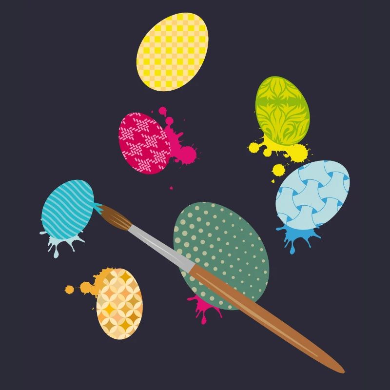 Colorful Easter Eggs – Creative Painting Design with Brush