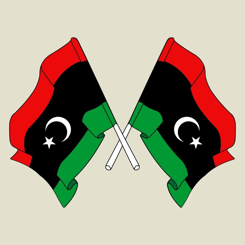 Two flags Libya