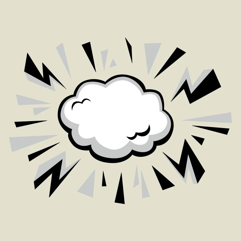 Comic Wolke mit Blitzen