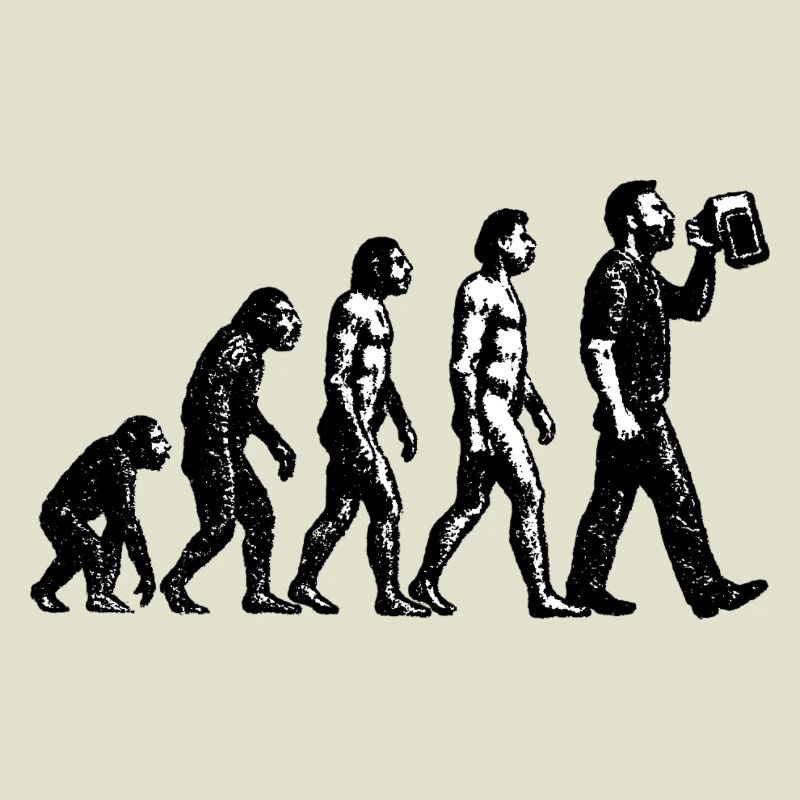 Evolution zum Biertrinker Grunge Design