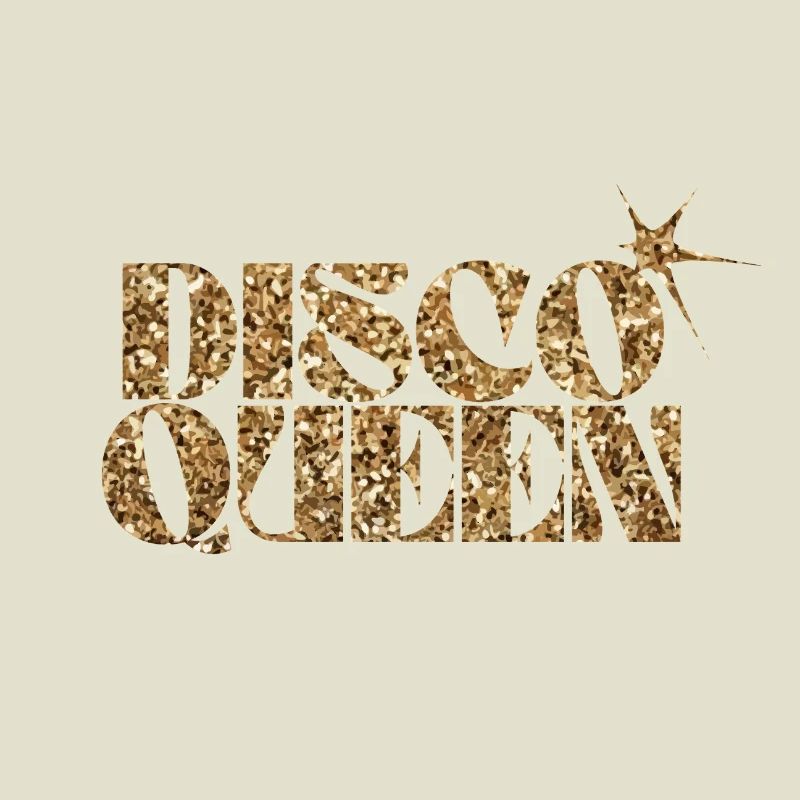 Disco Queen Glitter Text Design