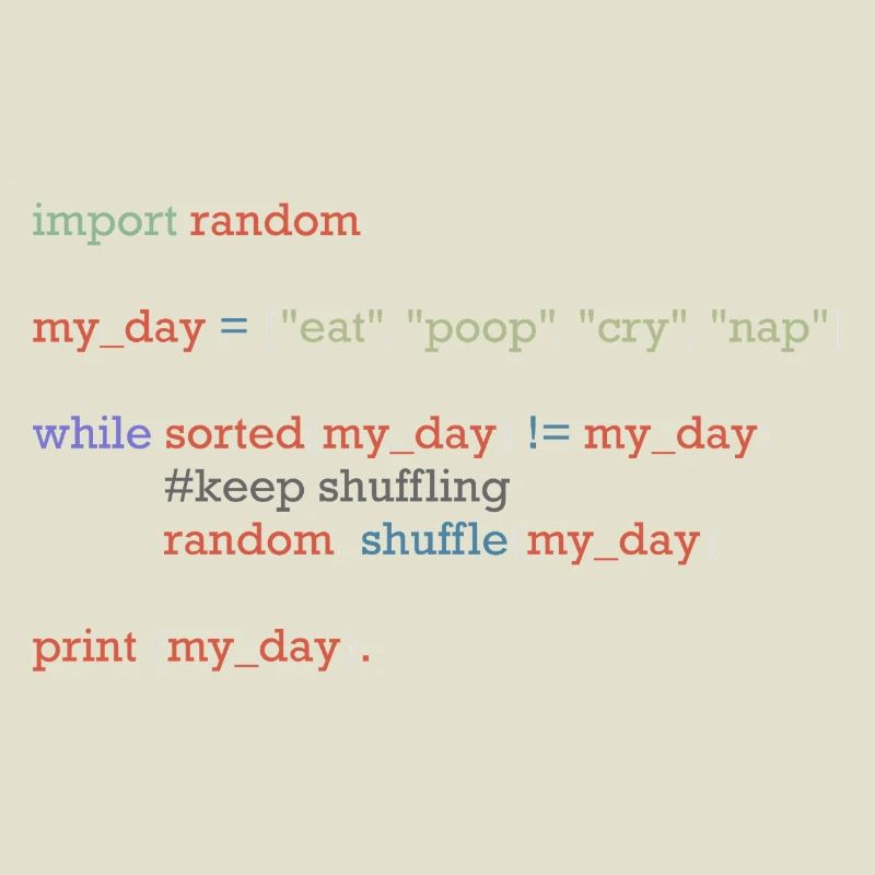 Funny python code about everyday life, baby