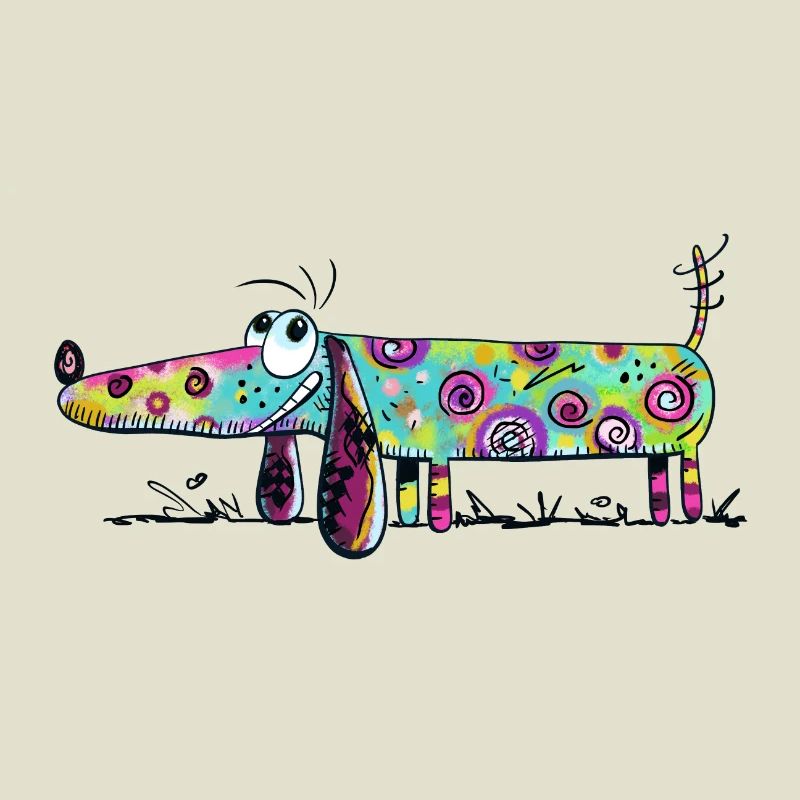 Teckel coloré - Teckel - Art - Fun
