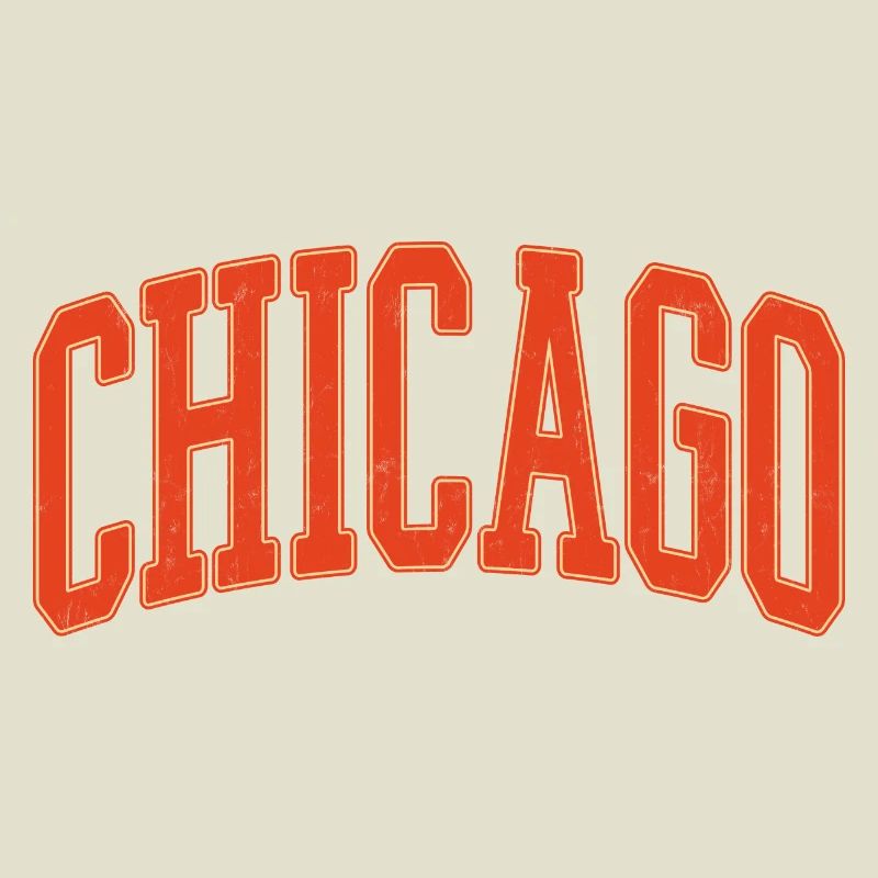 Chicago Arc Text in Orange 3D