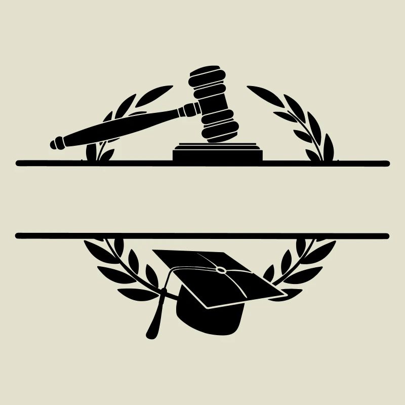 Anwaltsmonogramm mit Hut und Hammer