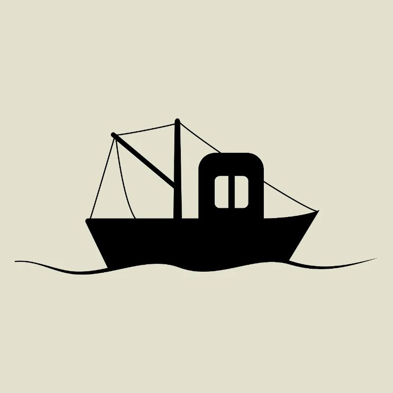 Fischkutter Silhouette, kleines Schiff