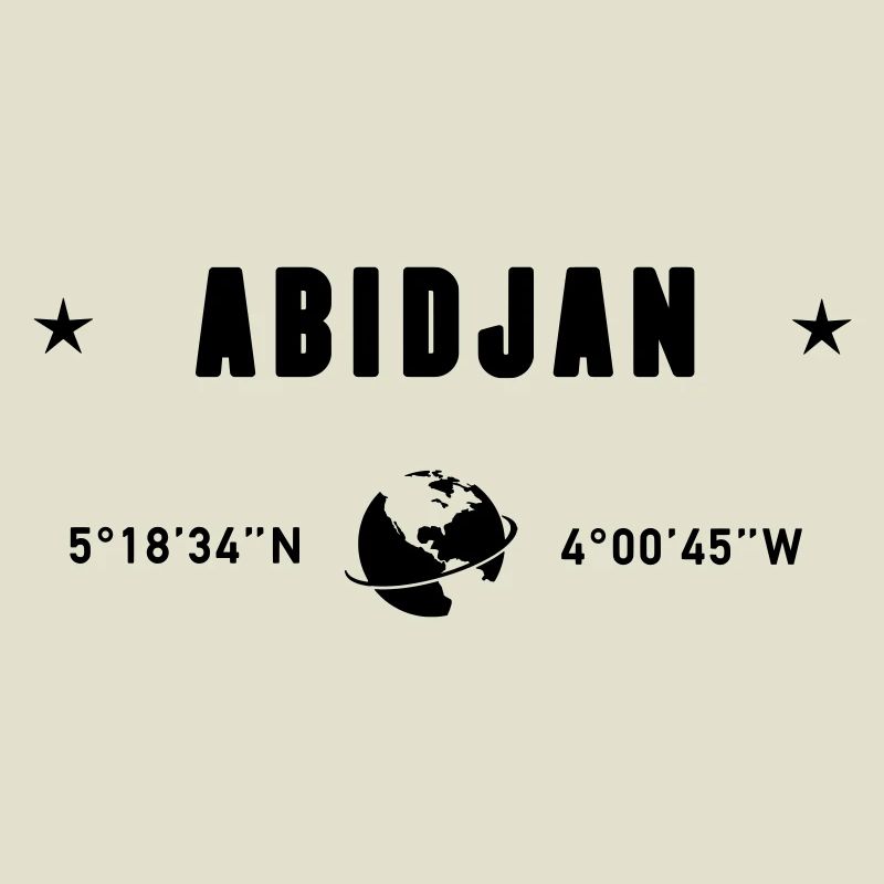 Coordonnées de la Côte d’Ivoire d’Abidjan : Terre