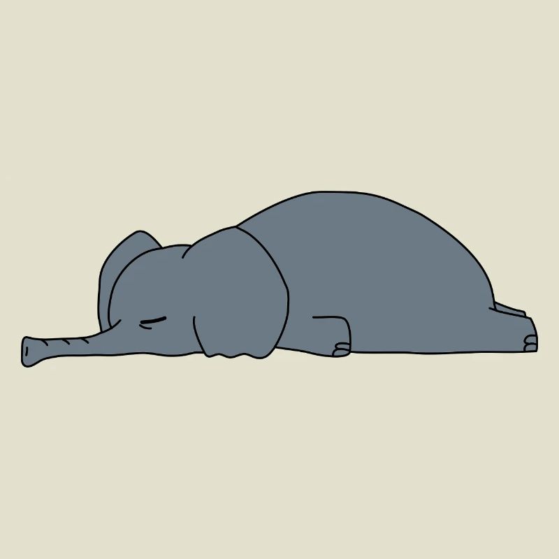 Lazy Elephant Sleeping Funny Sarcasm Animal Design