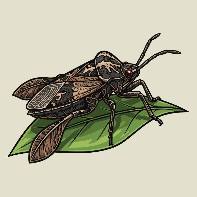 Punaise Eau Geante Giant Water Bug Leaf