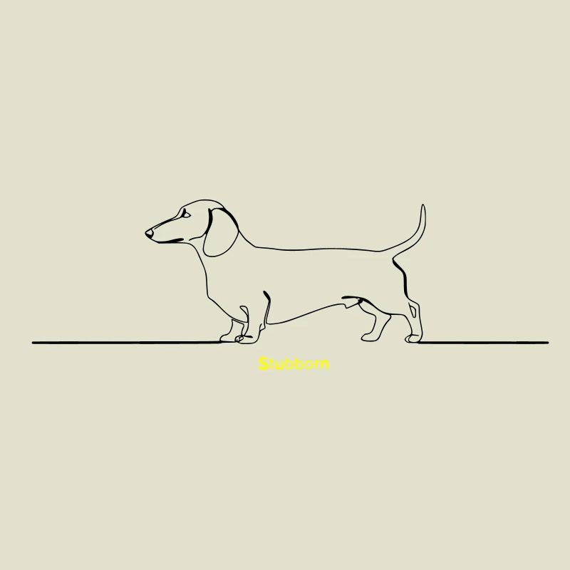 Dackel Stur Line Art Spruch
