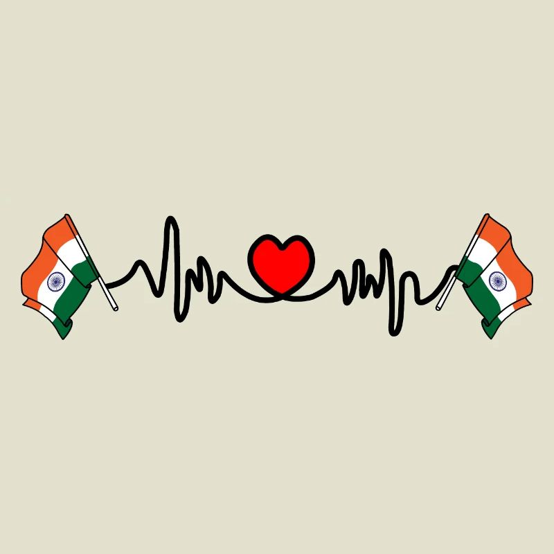 Drapeau cardio de fréquence cardiaque Inde