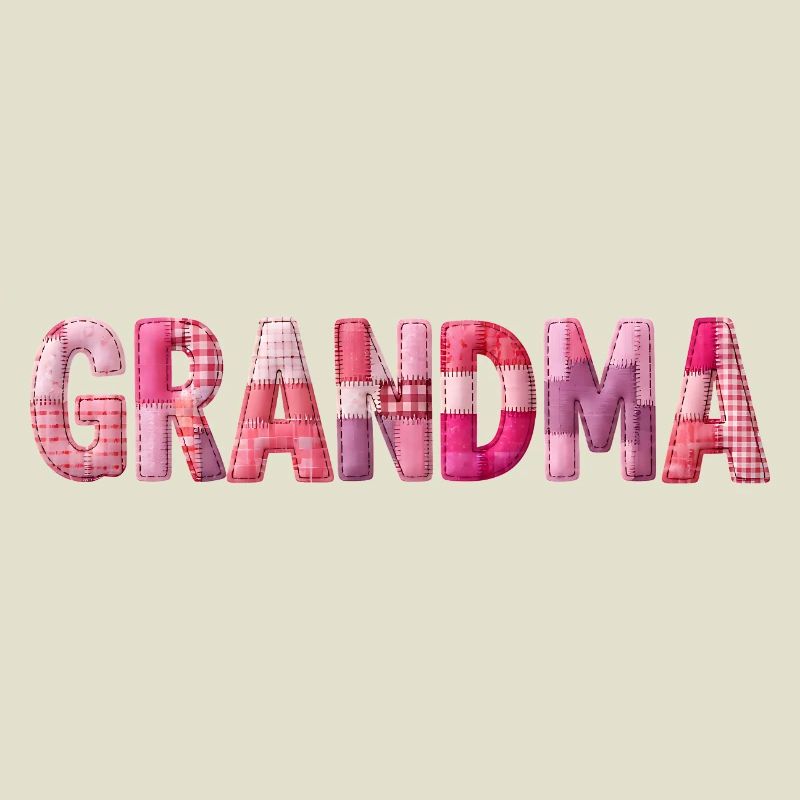 Großmutter Pink Plaid Buchstaben Patchwork