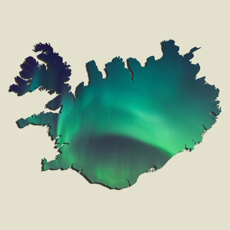 Islande Islande Aurores boréales Conception topographique
