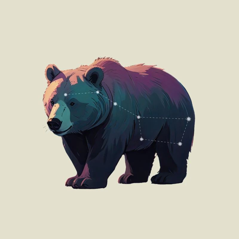 Ours étoilé aux couleurs vives