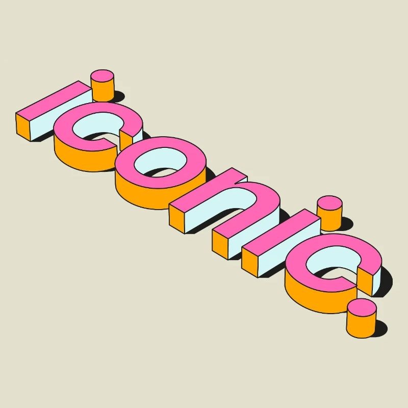 Conception de typographie 3D rétro emblématique