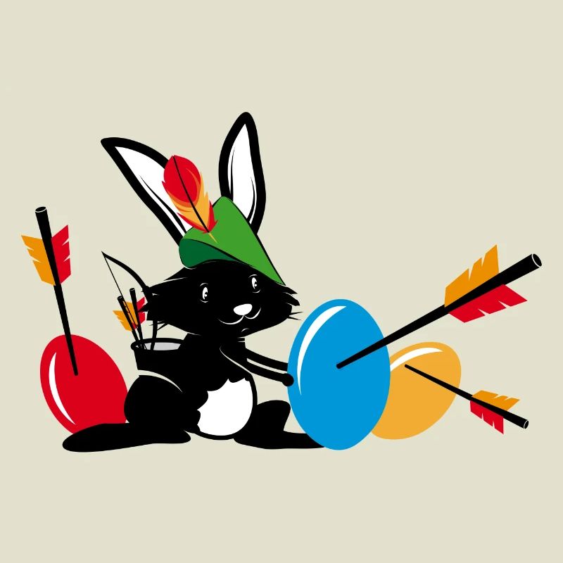 Lapin de Pâques avec un arc et une flèche
