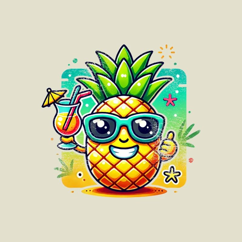 Sun pineapple beach motif