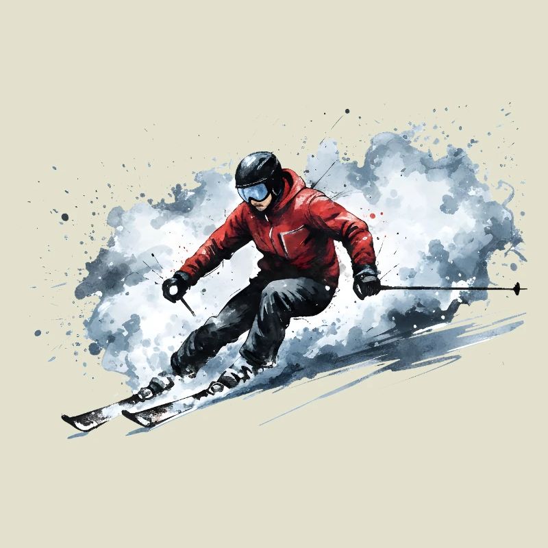 Skifahrer Tiefschnee Freeride Action