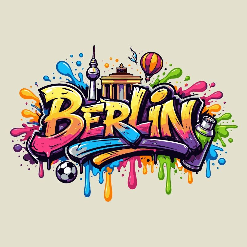 Lettrage graffiti berlinois avec effets de couleur