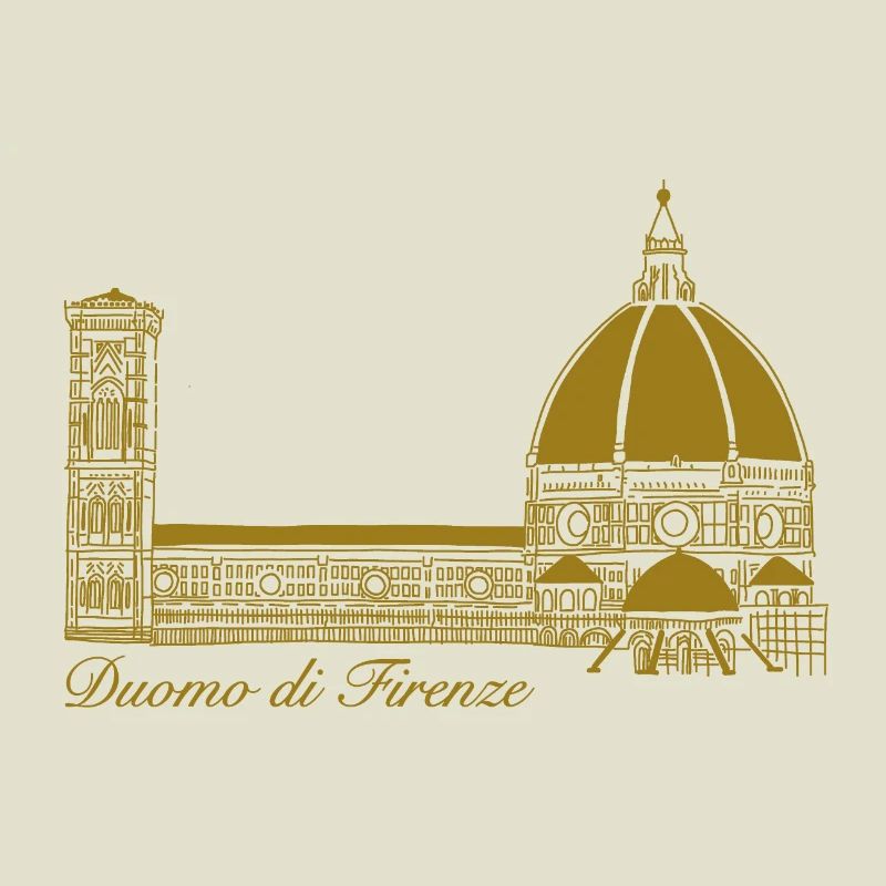 Cathédrale de Florence, dessinée à la main