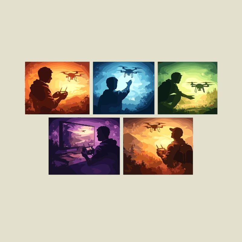 Collection de palettes de couleurs de vol de drones
