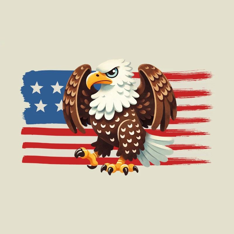 Aigle de la Liberté sur le drapeau américain