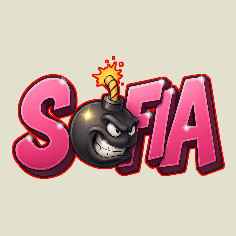 Sofia Graffiti Name Bomb Graffité 3D