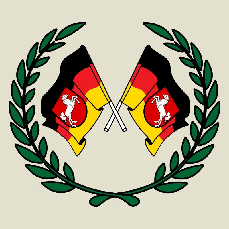 Flags Lower Saxony laurel wreath