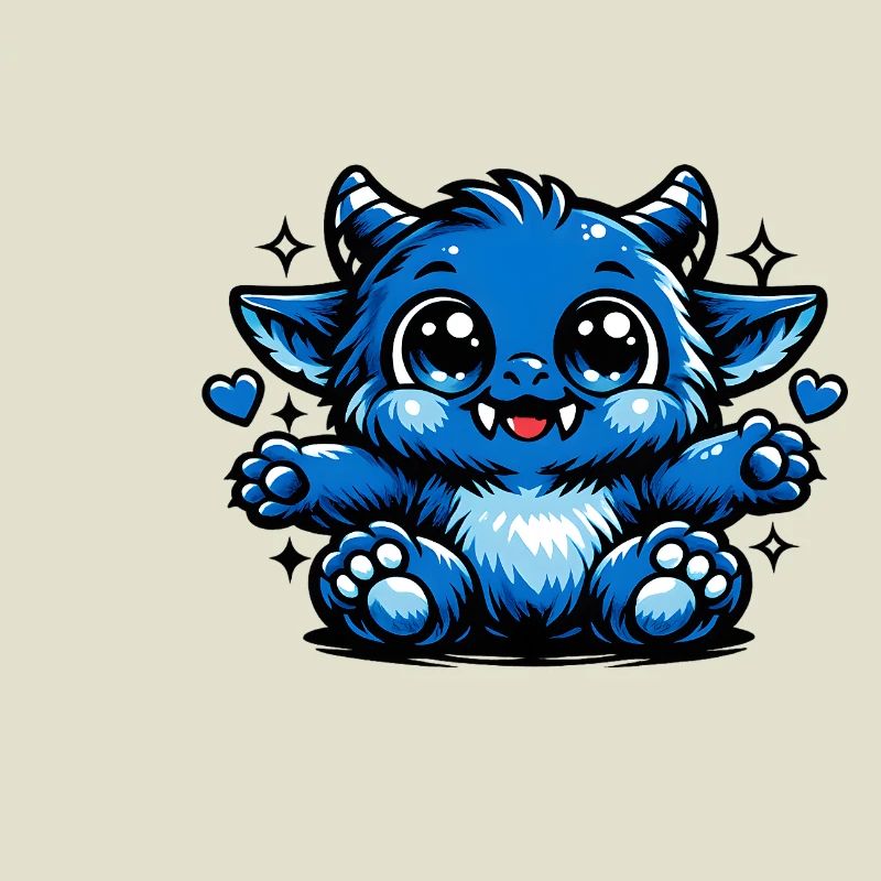 Blue Cuddly Dragon Comic Style