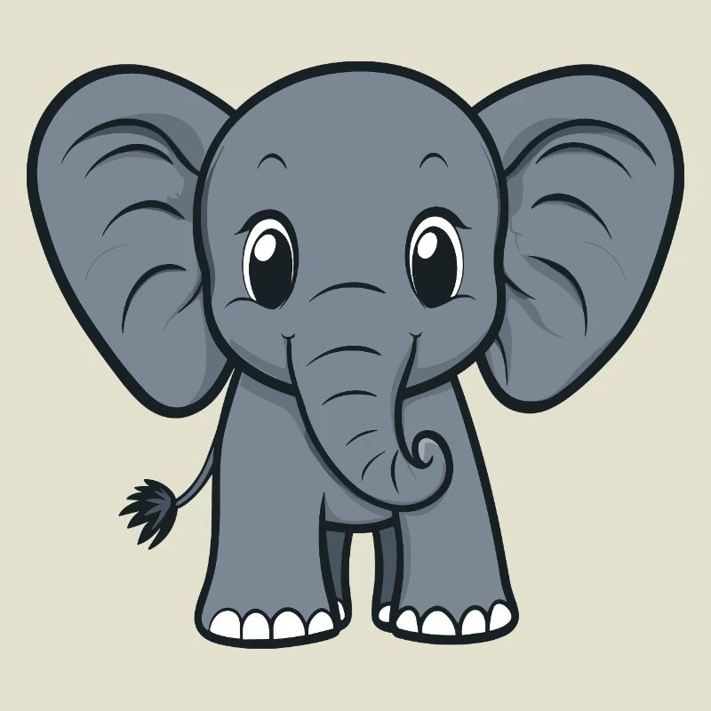 Dessin animé d’éléphant mignon