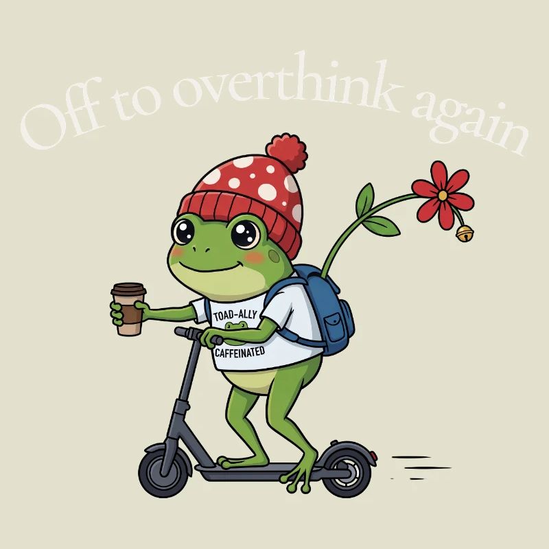 Frosch auf Roller — Überdenken