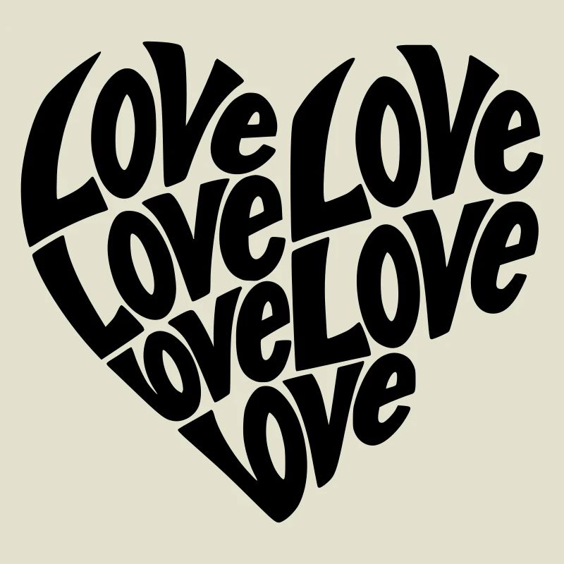 Typographie de forme de cœur d’amour - Variable de couleur