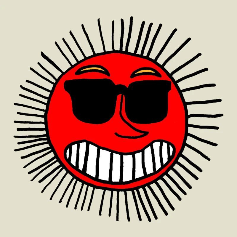 Lächelnde Sonne mit Brille