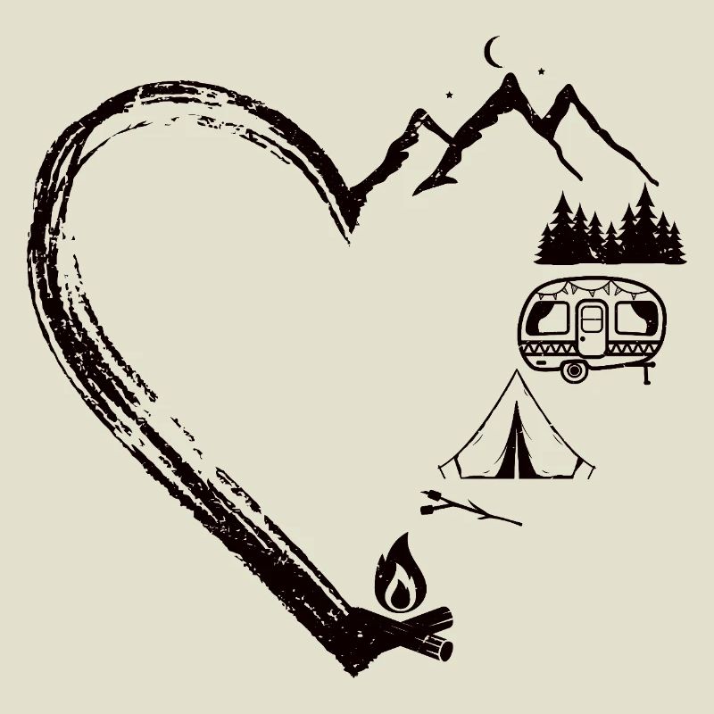 Conception de patch de camping Mountain Heart