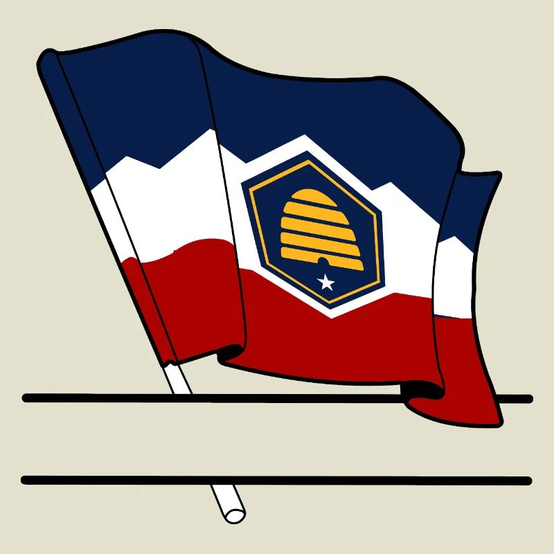 Drapeau Utah bandeau de texte