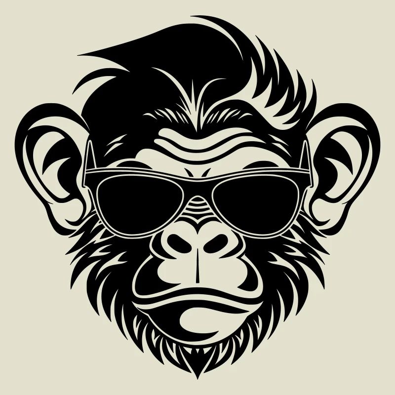 Cool Monkey Head with Sunglasses