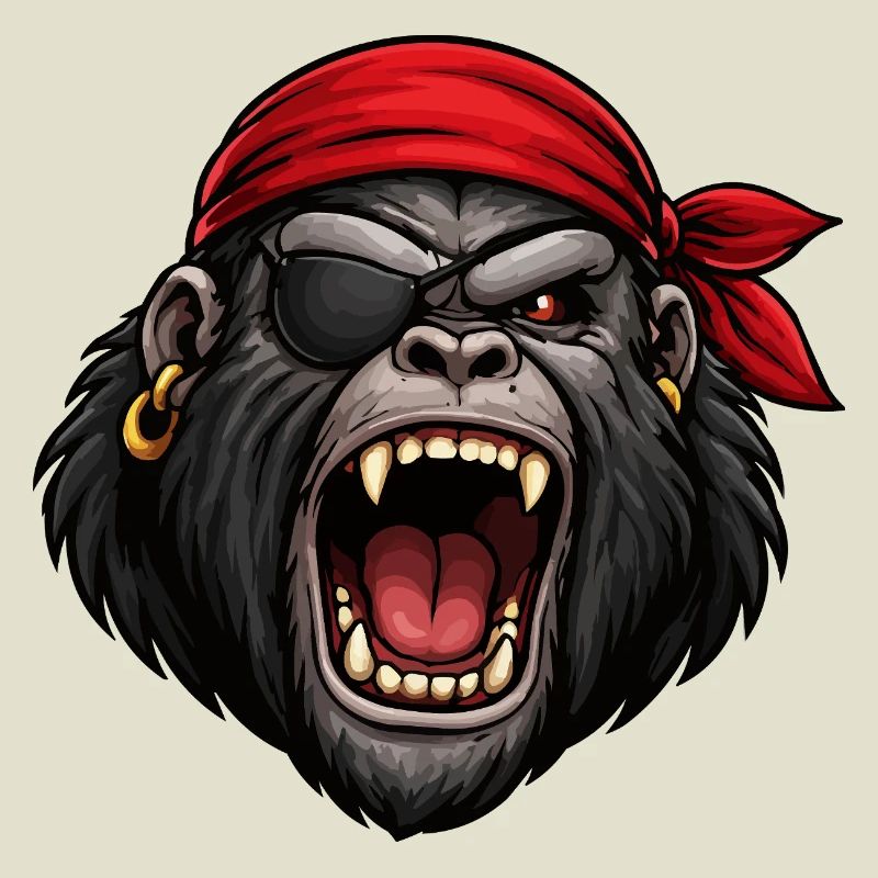 Gorille pirate avec cache-œil