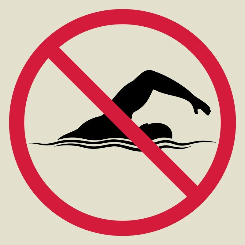 Verboten Schild Schwimmen