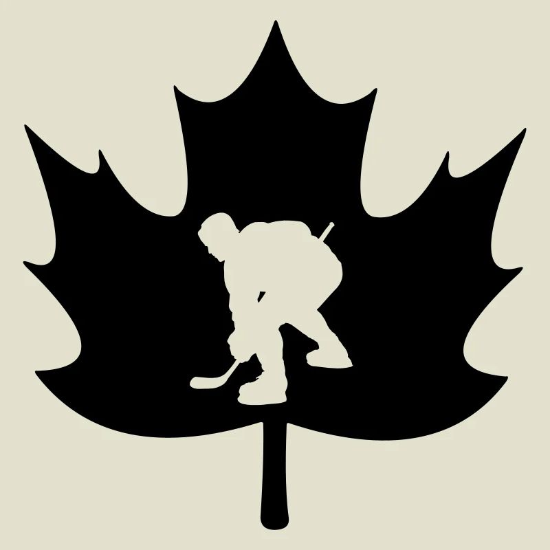 Canada maple leaf ice hockey player logo