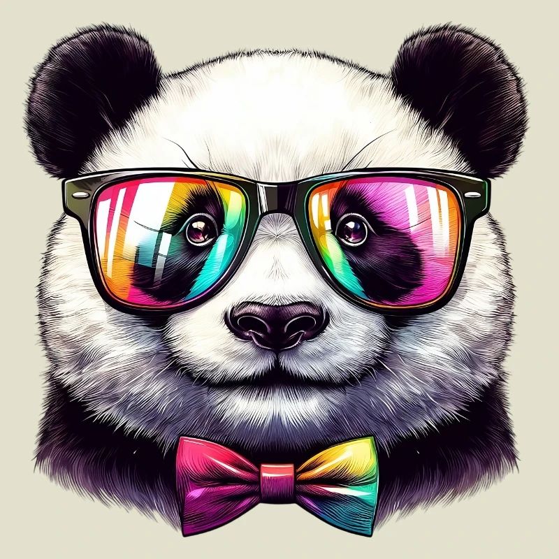 Panda mit Brille und Fliege