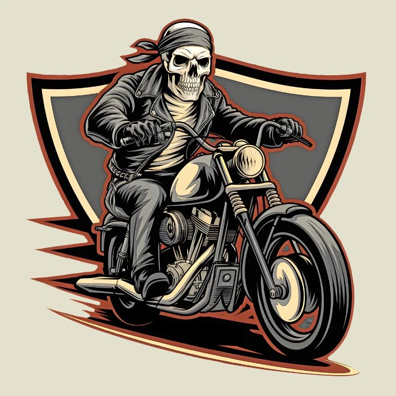 Fearless biker on a gloomy ride