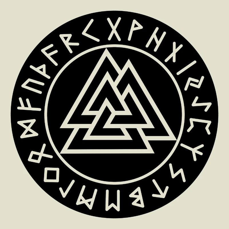 Valknut schwarzer Runenkreis