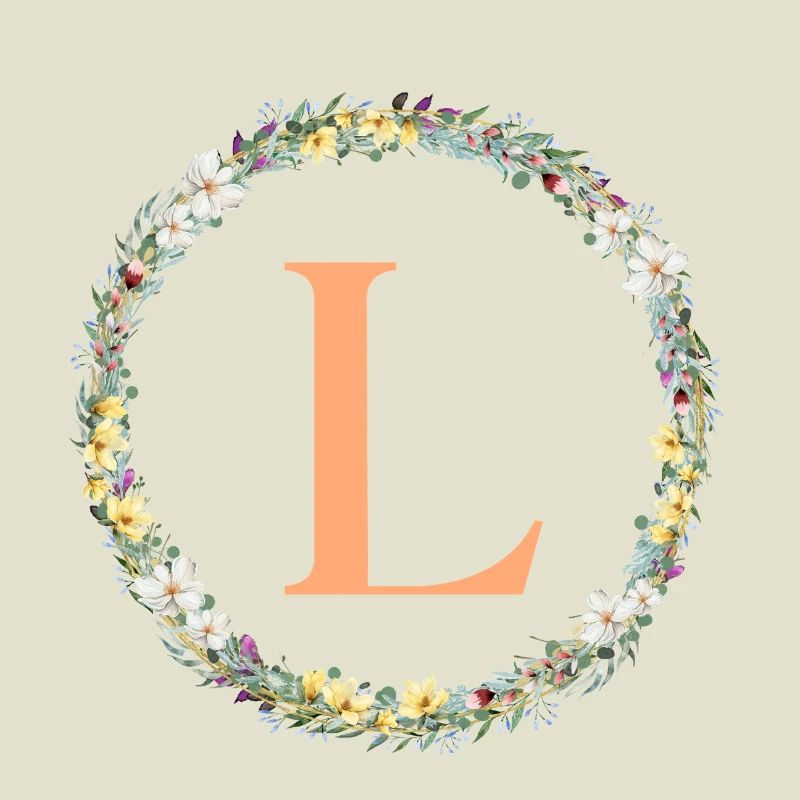 L Monogram, Couronne de fleurs, Personnalisable