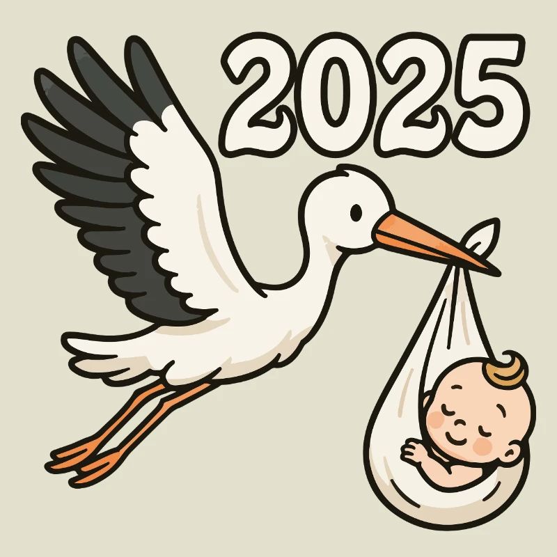 Stork with foundling in its beak 2025