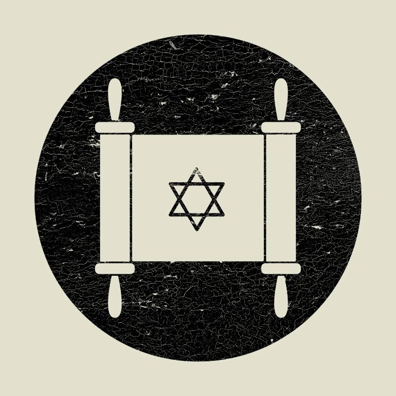 Torah scroll in a black circle