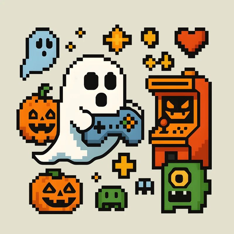 Pixel Ghost Gaming Retro Design