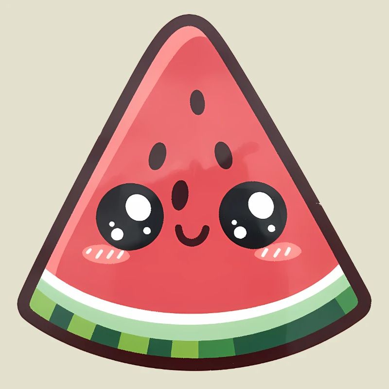 Tranche de pastèque kawaii