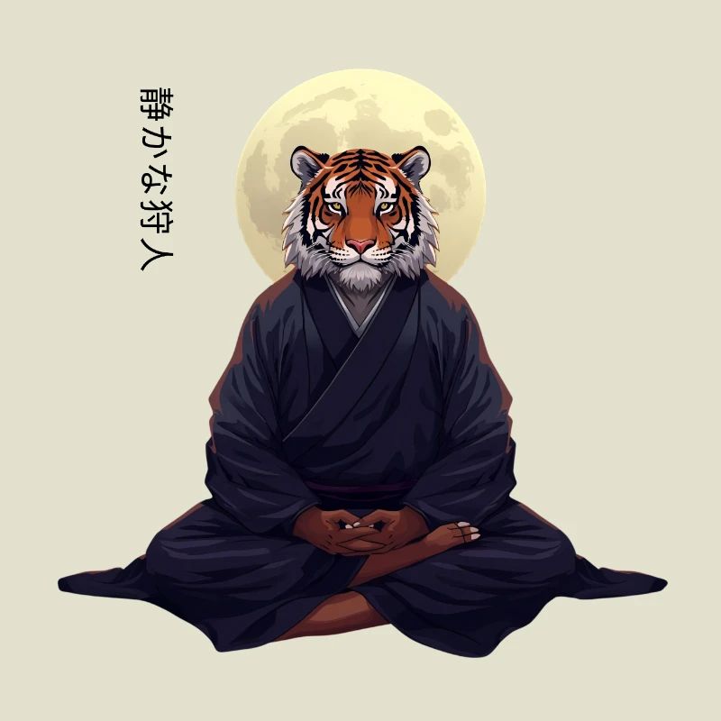 Tiger Monk – Sumi-e Zen Art Strength Within