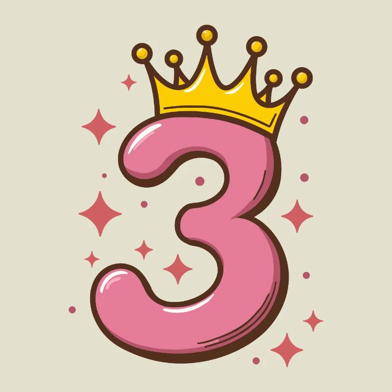 Third Birthday Crown Glitter